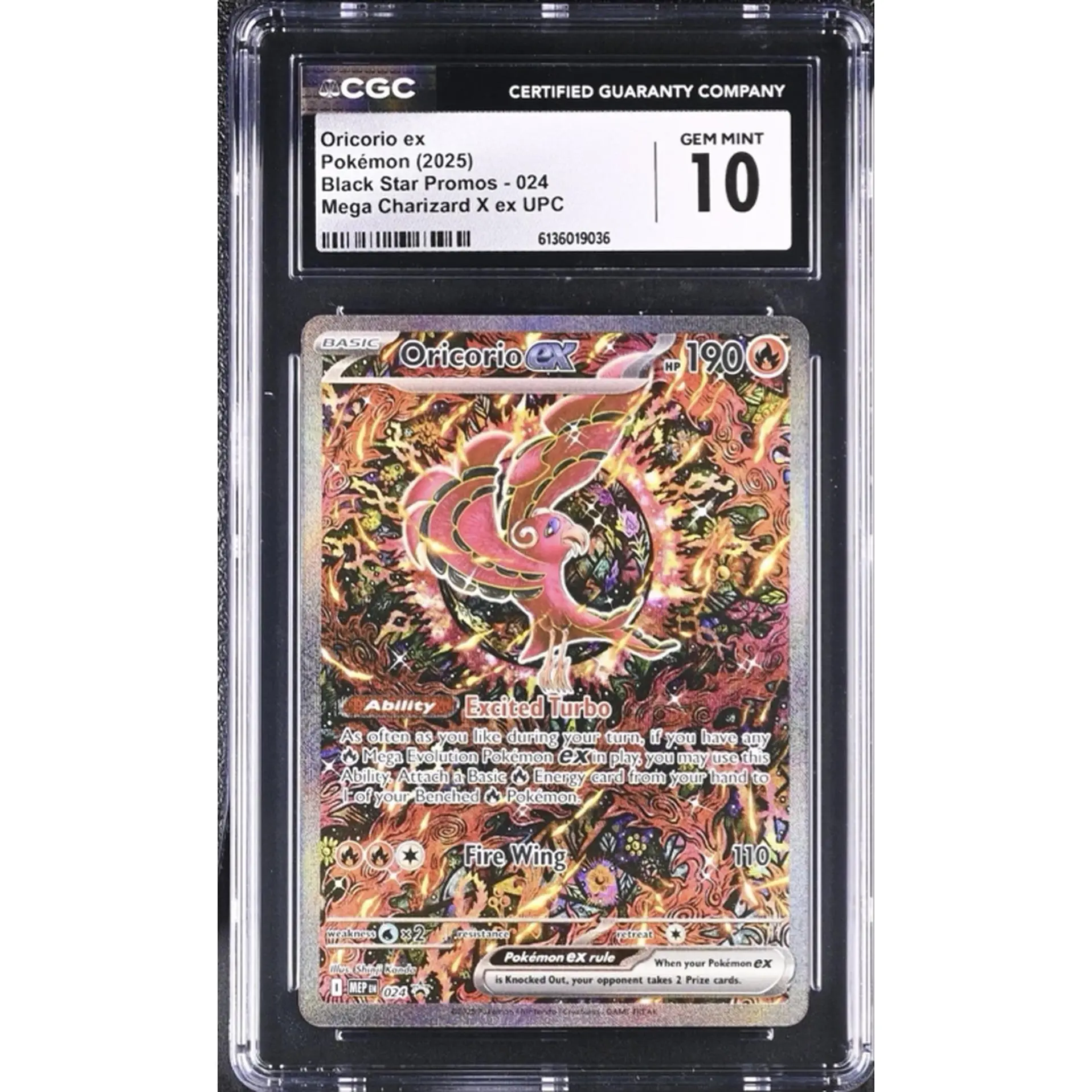 Pokemon Trading Card CGC 10 - Oricorio ex Black Star Promos 024 Mega Charizard X ex UFC Gem Mint 10