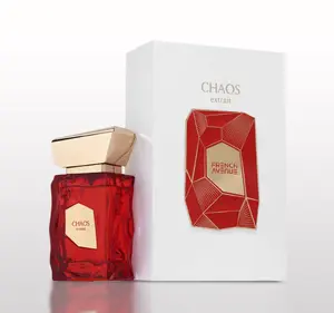 Fragrance World Chaos Extrait EDP Perfume French Avenue 3.4oz 100ml Unisex Red Bottle with Gold Cap Eau De Pafum Citrus Cedarwood Amber Delightful Scents