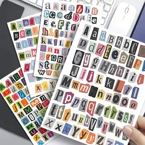 Vintage Letter Stickers Set, 287 Pieces, Ideal for Scrapbooks, Diaries, Planners, A-Z Uppercase & Lowercase, Matte Paper, Durable Die-Cut Design