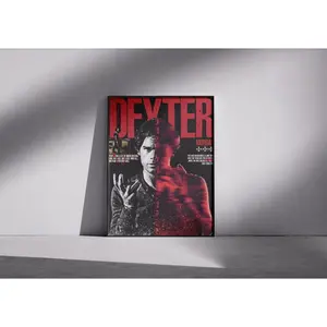 Dexter Morgan Poster – Dark Passenger Fan Art Print – TV Show Horror Crime Wall Art – Retro Grunge Style Home Decor Poster