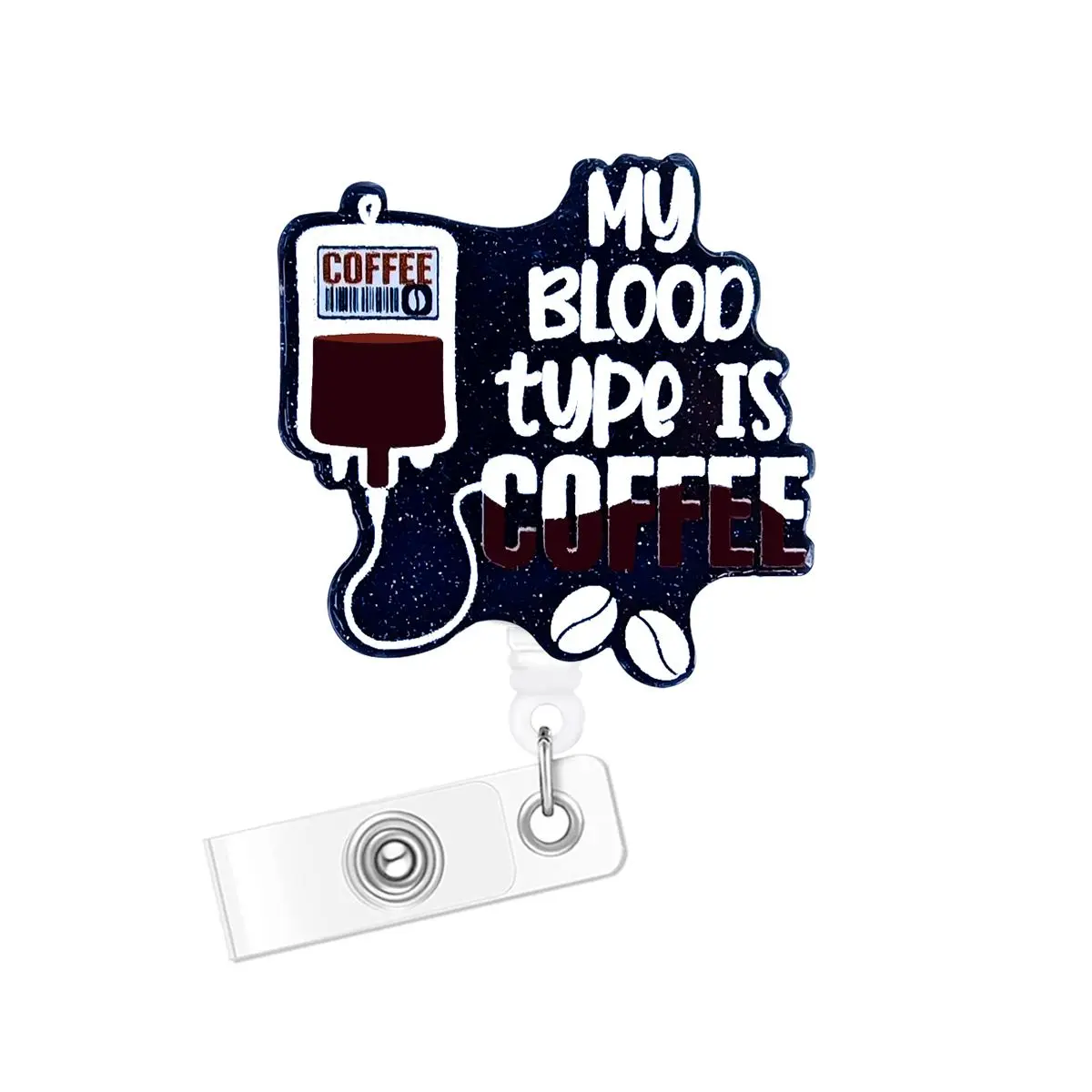 Funny Letter Pattern Acrylic Badge Clip, 1 Count Retractable Badge Reel, badge reels retractable, Name Badge Clip for Nurse Doctor Student Worker Volunteer, Retractable Badge Holder