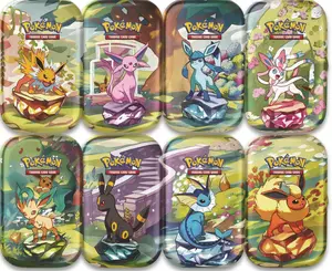 1 (ONE) - Pokemon Mini Tin - Scarlet & Violet Prismatic Evolutions 2 Booster PACKS, 1 Metallic Coin, 1 Art Card