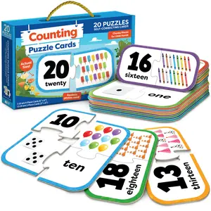 Number Puzzle Kindergarten Math Game - 20 Sets Learning Numbers Puzzles