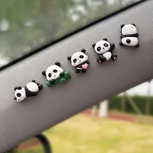 Set of 5 Panda-Themed Car Decorations for The Central Control Area, Designed to Add a Creative Touch to Your Vehicle'S Interior