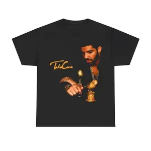 Drake Vintage Hip Hop Rap Shirt Streetwear Music Inspired Shirt For Take Care Fan Casual Classic Cotton Menswear Retro T-Shirt Top Comfy Graphic Smooth Tee Underwear Tshirt Shortsleeve