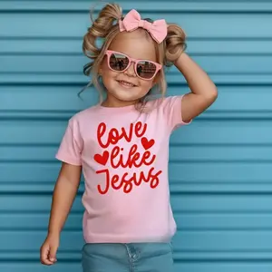 Girls Valentines T-shirt, Love Like Jesus Kids Shirts, Toddler Youth Valentines Gift, Women's Grace, Faith Apparel, Bible Verse, Vintage Graphic Streetwear Crewneck, Religious Christian Mom Sweatshirt, Trendy Faith-Based Hoodie
