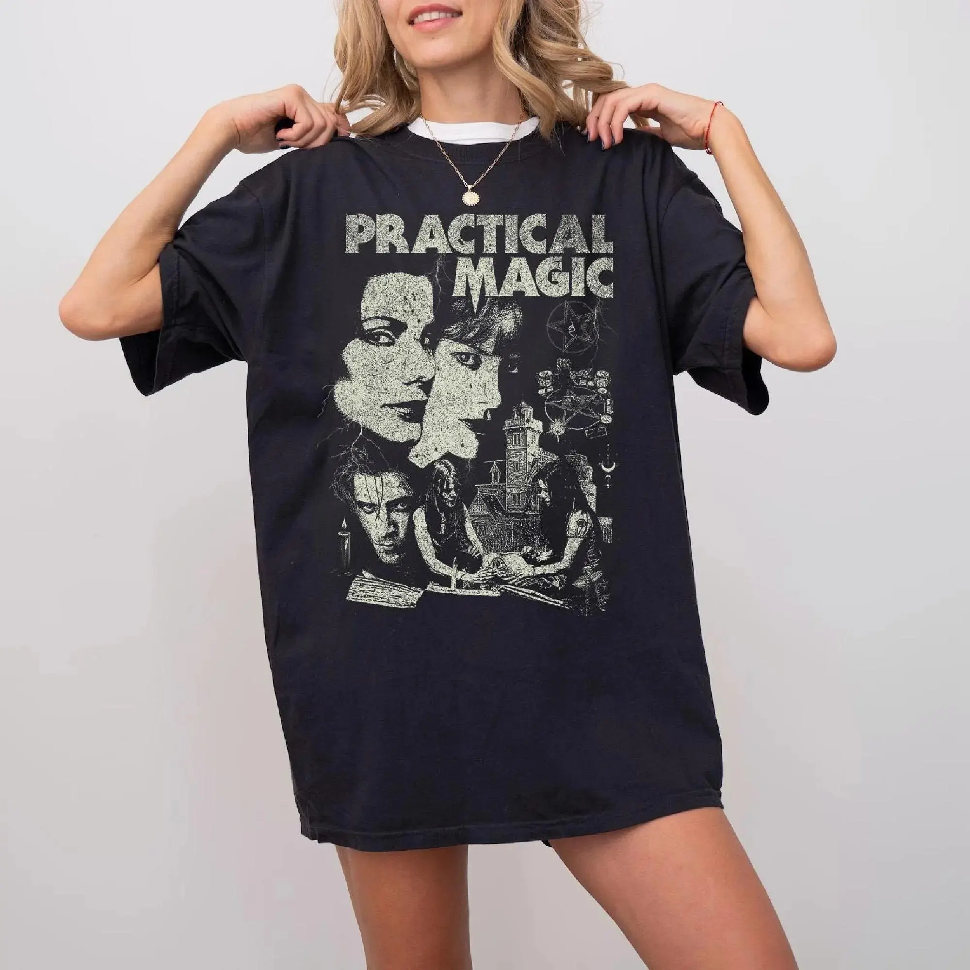 Practical Magic Vintage Witch Graphic Tee, Comfort Colors Rom Com Horror Movie Shirt Gift