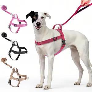 No Pull Dog Harness with Front Clip and Easy Control Handle, Belly & Chest Adjustable Harness and Leash Set for Small Medium Dogs, Heavy Duty Walking Vest Harness(Red,S)