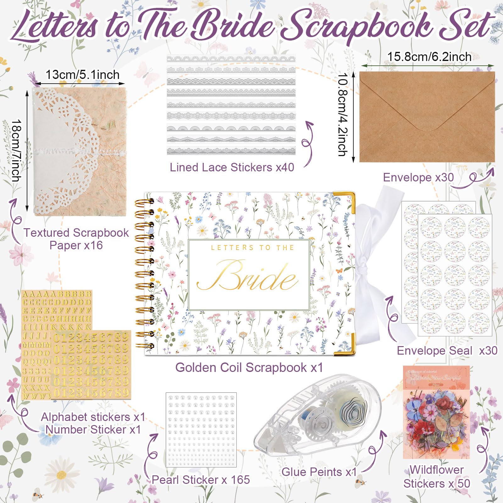 Letters to the Bride Book Wedding Gift - Heartfelt Wedding Letters Scrapbook for Bride, DIY Bridal Shower Gift from Bridesmaids & Mom, Elegant Pearl Decor Keepsake Memory Book for Wedding Morning