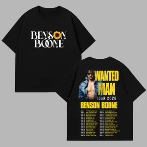 Benson Boone Wanted Man Tour 2026 Shirt, Concert Tour Dates Graphic Tee, Pop Music Fan Gift, Gildan Unisex T-Shirt
