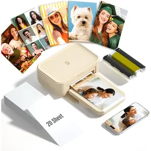 CP4100 Photo Printer - Plus 4x6   Picture Printer with 20 Sheets & Ribbon - ,  Dye Sublimation - 300 DPI Display Resolution - Editing App for Fun, Creative Photos