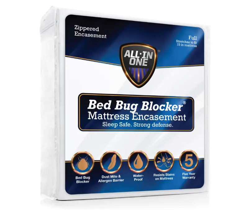 All-in-One Bed Bug Blocker Water Resistant Zippered Mattress Protector, Full