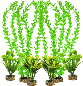 6PCS Aquarium Artificial Plants Decoration, Tall Green Plants for Fish Tank.