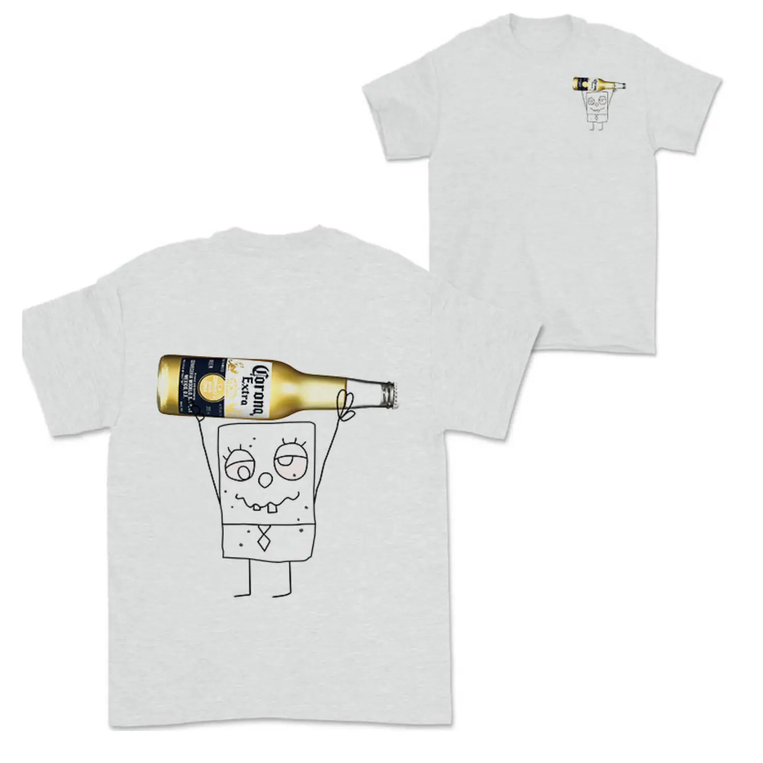Doodlebob coron@  2 Sided T-Shirt, Funny Drinking T-Shirt