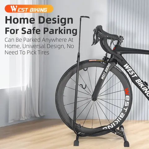 WEST BIKING Black-3-1 Carbon Steel Bicycle Stand, Durable Adjustable Wall Mount, 2.4kg 41.5*44.5*73.5cm Compact Storage for Mountain & Road Bikes (Fits MTB & Road), Indoor/Outdoor Use with Convenience, Bicycle Stand Accessories