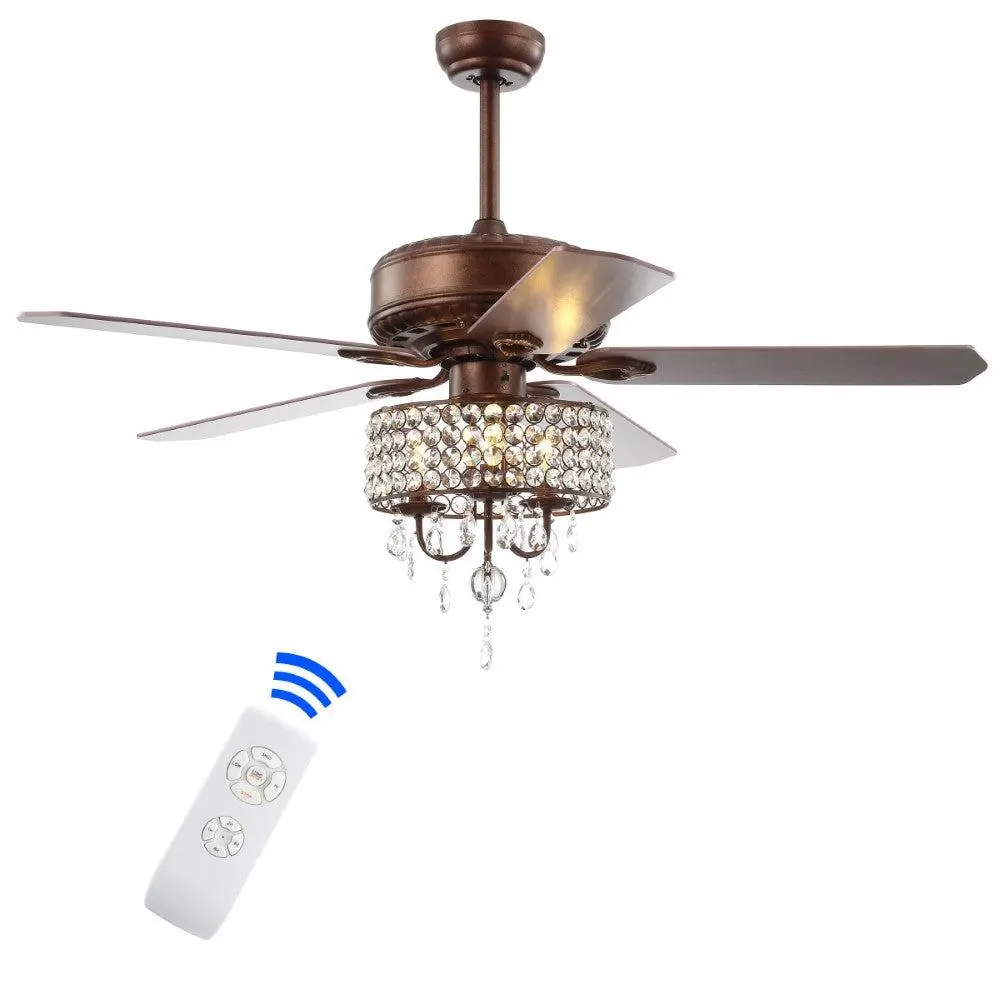 Becky 52" Crystal LED Chandelier Fan With Remote Becky 52" Crystal LED Chandelier Fan With Remote