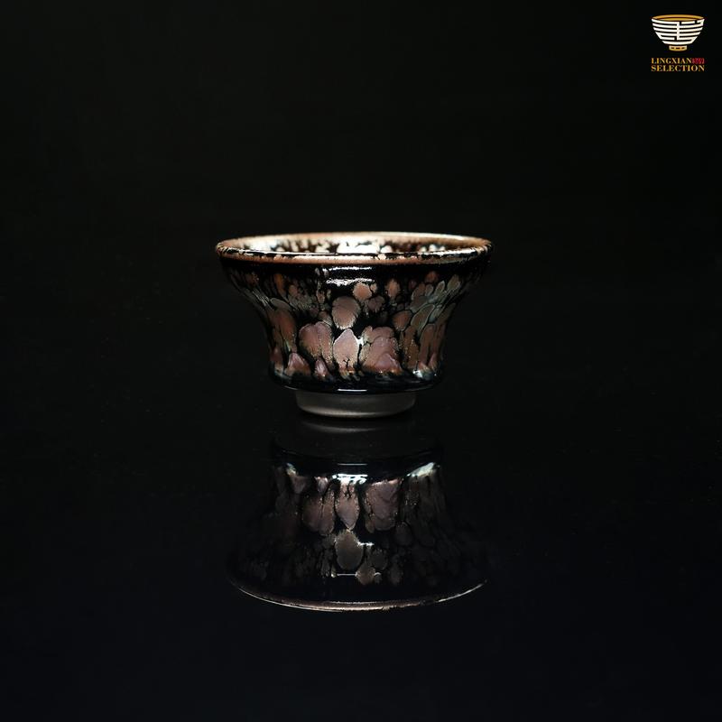 Zhi Jing Violet & Golden Rose Series Pink Oil-Drop Jian Zhan Tea Cup | Tea Cup | Gift | Collectible | Pink