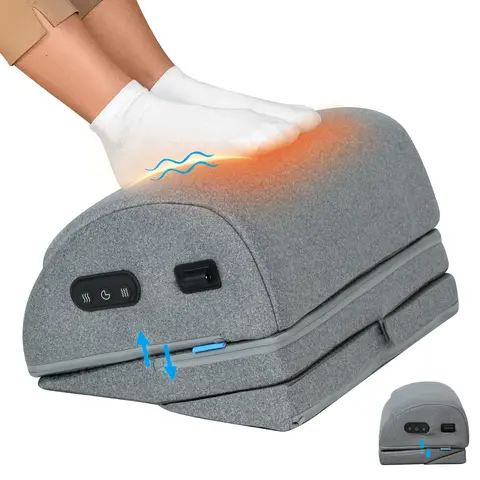 Comfier Foam Heated Vibrating Foot Rest - Adjustable Height Desk Accessory for Adults, Universal Ergonomic Footstool for Office/Gaming Chairs, 3-Height Under Desk Foot Warmer techvibes