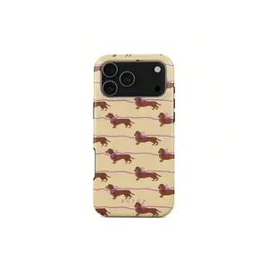 Pink Sausage Dog Cover for iphone 17 phone case 16 pro max 15 Plus 14 13 12 11 Cute, clear, military-grade, high-end, durable, shockproof, and drop-resistant 2-in-1 glossy phone case