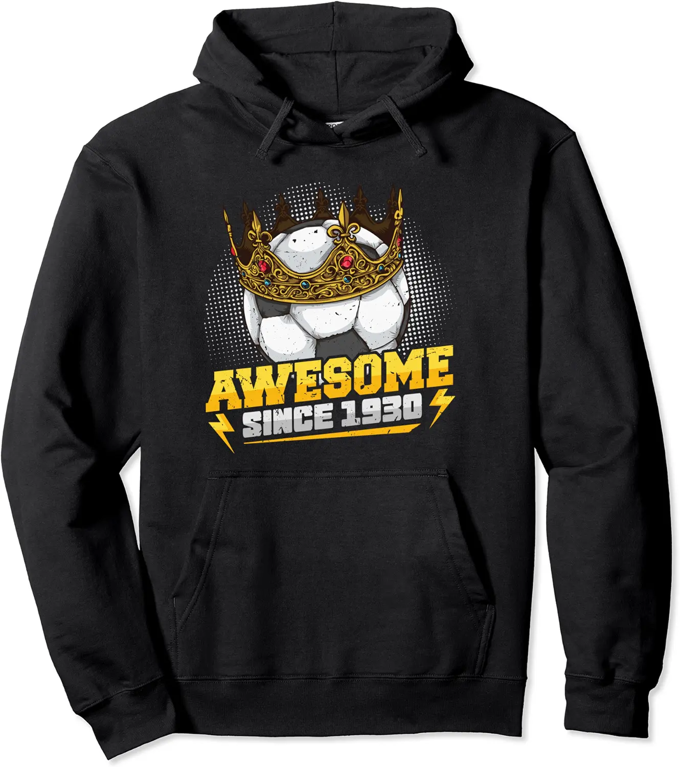Soccer King 92nd Birthday Crown Awesome Since 1930 Pullover Hoodie - Sarahreb Shop 65B09RQCPBT9