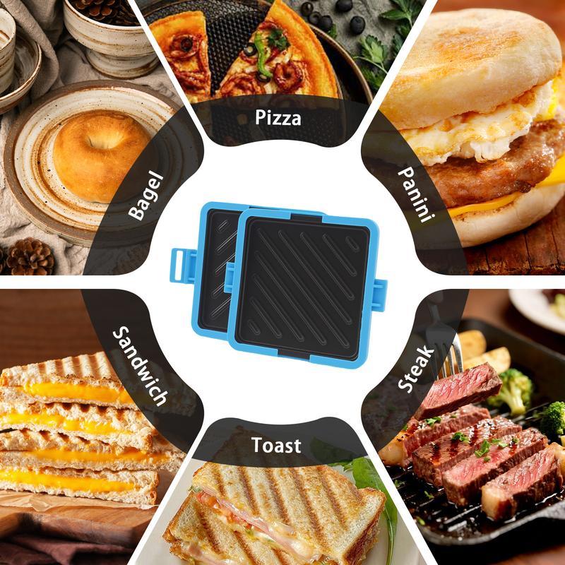 Microwave Toaster & Multi-functional Sandwich Maker, Quick Cooker for Waffles, Panini, and Sandwich Presses, High-temperature Resistant Material for Even Heating, Easy Meal Prep Tool, Fast Breakfast, Dishwasher Safe, Easy Clean