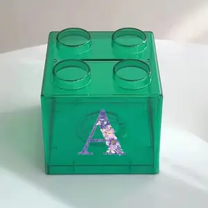 Creative Block Type Coin Organizer, Home Coin Deposit Boxes, Plastic Building Blocks Penny Bank, Valentines Day Gift, Portable Design