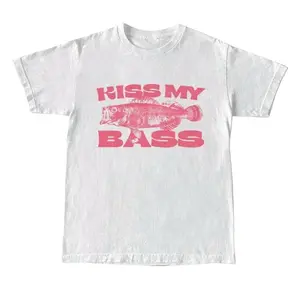 Kiss My Bass Vintage Style Fishing T-Shirt, Fisher Graphic Shirt Pink Design Limited Edition Menswear Birthday Christmas Day Menswear Birthday UnisexFashion	Unisex T-shirts M-5XL