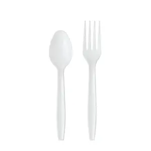 Great Value Disposable Plastic White Forks and Spoons, 120 Count includes 60F/60S