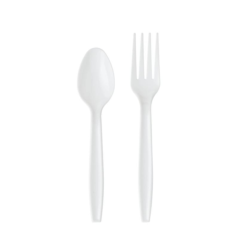 Great Value Disposable Plastic White Forks and Spoons, 120 Count includes 60F/60S