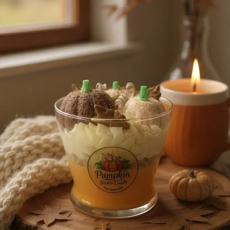 Pumpkin Garden Candle Autumn Vanilla Pumpkin Cream Pie Scented Candle for Cozy Home Decor