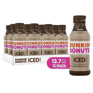 Dunkin Donuts Iced Coffee, Mocha, 13.7 Fluid Ounce (Pack of 12)