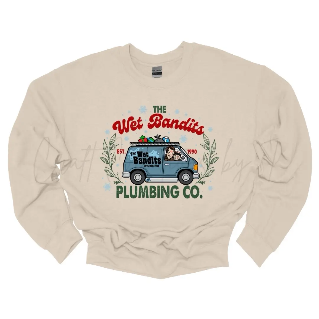 Wet Bandit Plumbing Co Cozy Crewneck Sweatshirt Unisex Fit