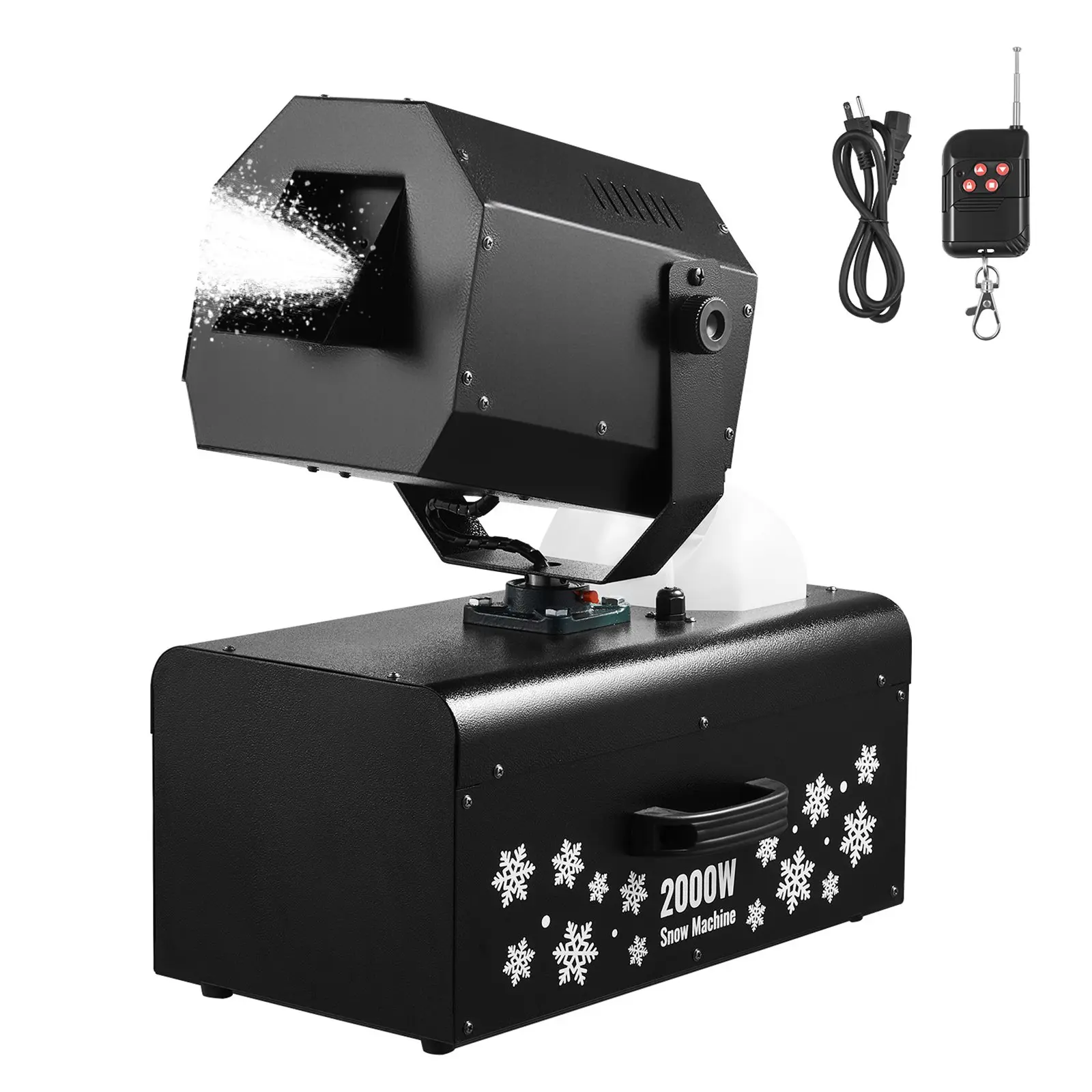 VEVOR Snow Machine, 2000W 90°Shaking Head Snow Maker by Wireless/Wired Remote Control, High Output Snowmaking Machine Coverage up to 25㎡ with 5L Tank for Christmas Wedding Parties