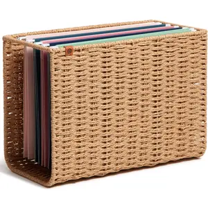 U Brands Rectangle-Shaped Brown Open-Side Letter-Size Hangable File Basket - Home Organizer & Storage Solution for Supplies, Rectangle Shaped Body
