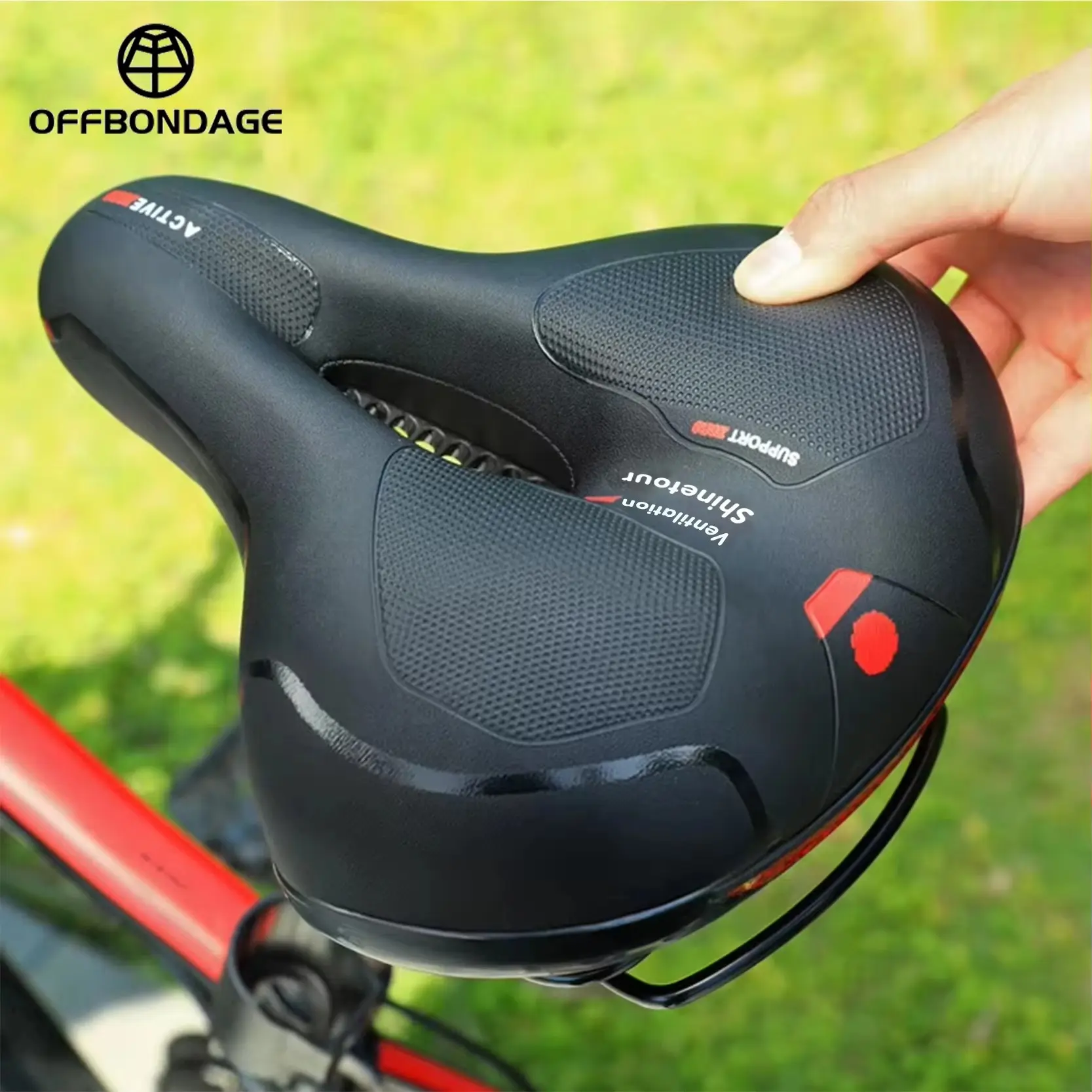 Super Soft Memory Foam Mountain Bike Seat Pad, Shock Absorbing Ergonomic Saddle, High Elastic Rubber Springs, Comfortable Bicycle Seat, Bike Parts, Bike Accessories, Cycling Gear