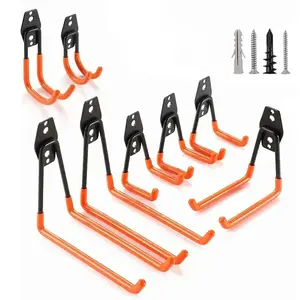 Heavy Load-Bearing Metal Square Storage Hook, Small Medium Wall Mount Garage Hardware Hook, Durable Bicycle and Tool Organizer Hanger, Multi-Functional Wall Metal Hook for Garage, Warehouse, Indoor Tool Storage and Home Space Organization