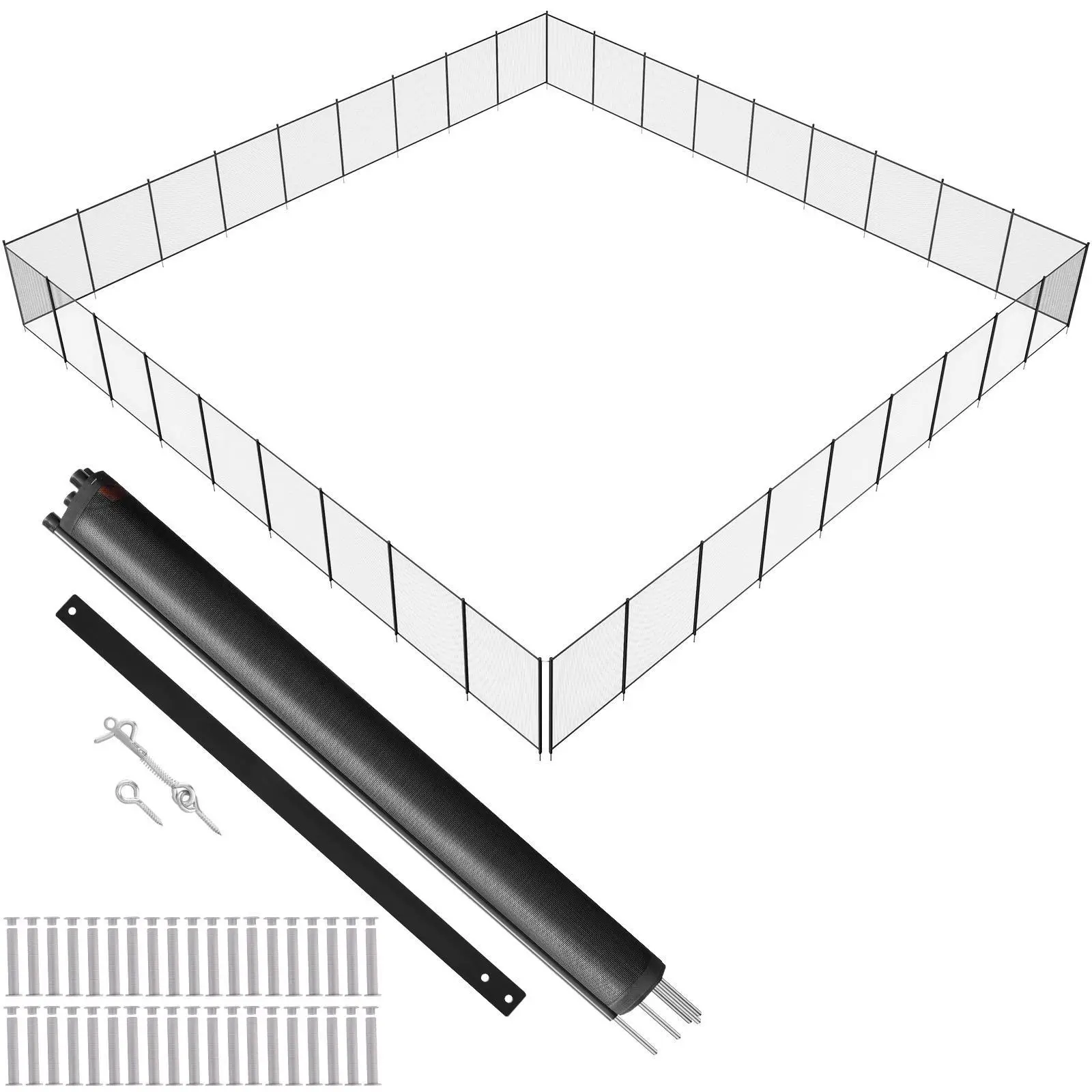 【Summerfinds】VEVOR Pool Fence, 4 x 108 FT Pool Fences for Inground Pools, Removable Child Safety Pool Fencing, Easy DIY Installation Swimming Pool Fence, 340gms Teslin PVC Pool Fence Mesh Protects Kids and Pets