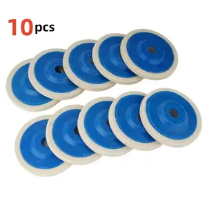 10-Pack Wool Polishing Wheels, Mirror Finish Abrasive Discs for Stainless Steel Metal Wood Stone Grinding & Polishing, DIY Projects