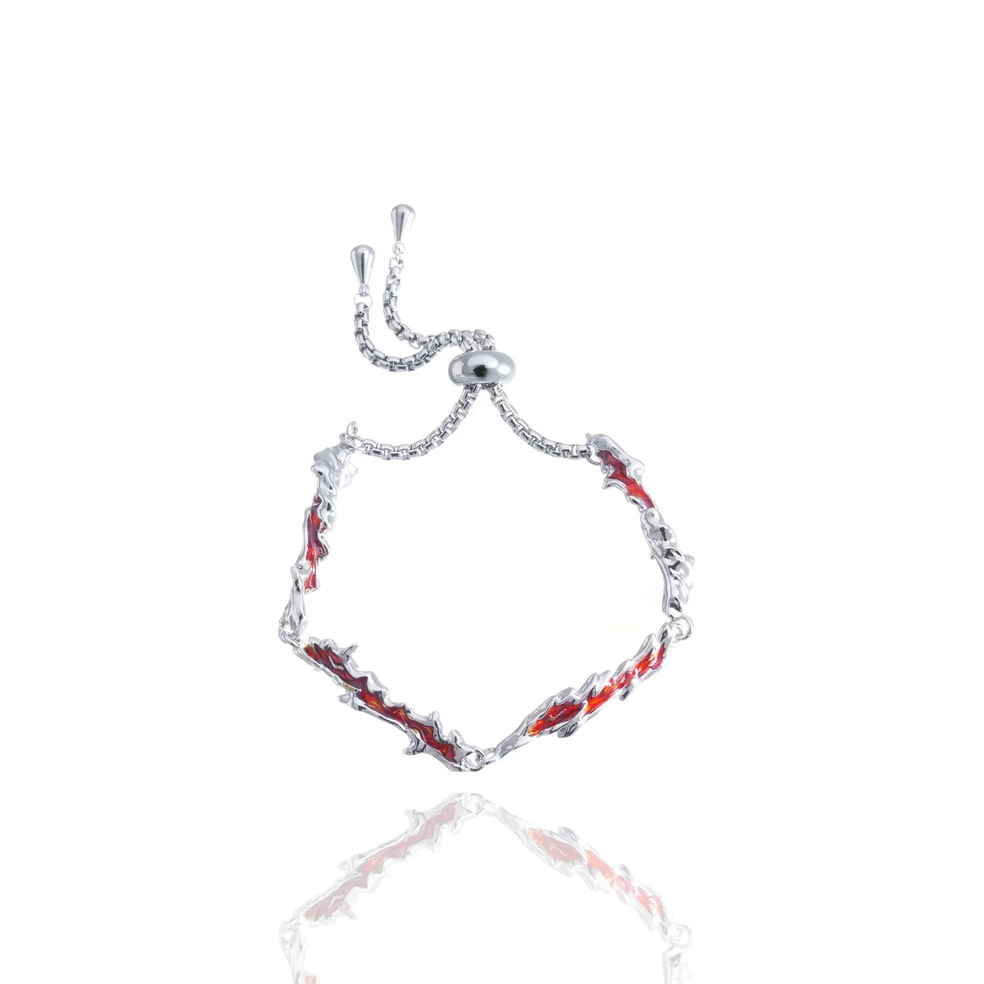 Unisex Fierce Edgy Blood-Red Wound Scar Hunting Series Bangle, Niche Design Artificial Gemstone Jewelry Accessory for Daily Wear, Bracelet Wristband, Exquisite Bracelet