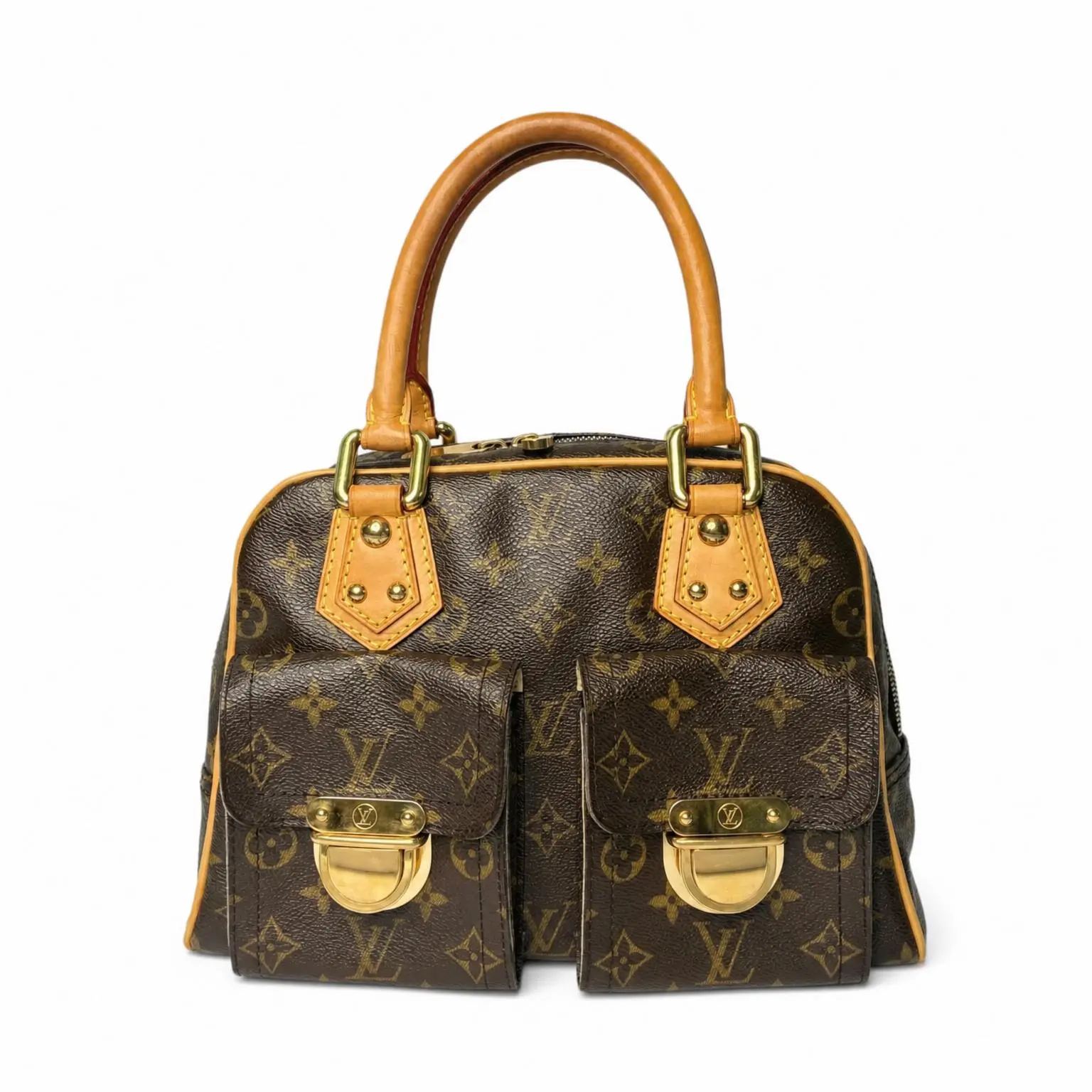 Pre-owned Louis Vuitton X Top Handle Bags Monogram Canvas Manhattan PM Bag Brown 20260610022