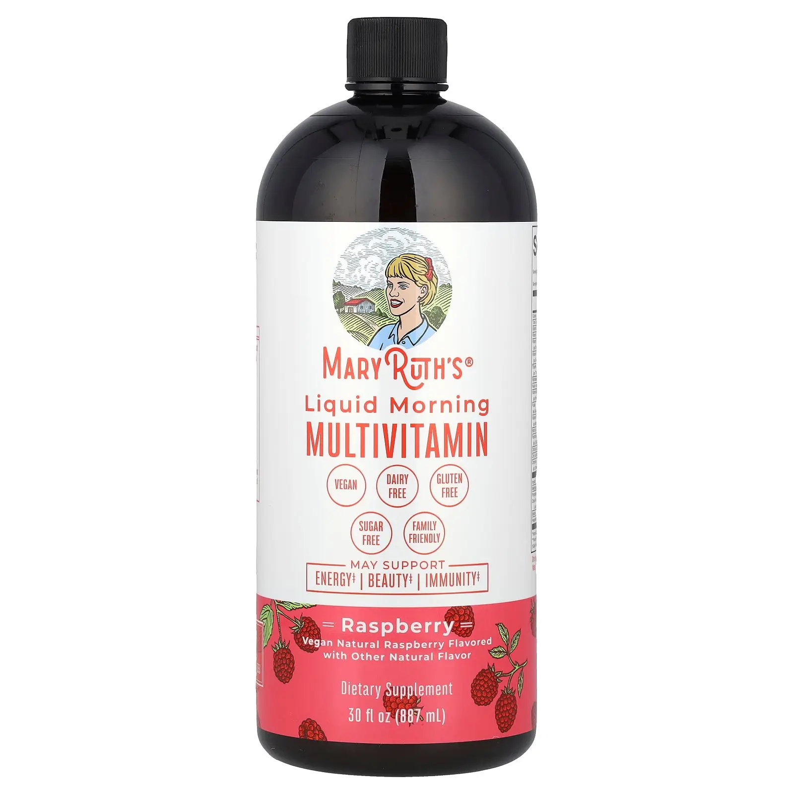 MaryRuth's Liquid Morning Multivitamin, Raspberry, 30 fl oz (887 ml)