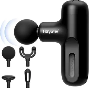 Mini Massage Gun Deep Tissue, Handheld Portable Mini Travel Size Percussion Deep Tissue Massager with 4 Attachments & 5 Speeds,Ideal Gift for Men & Women