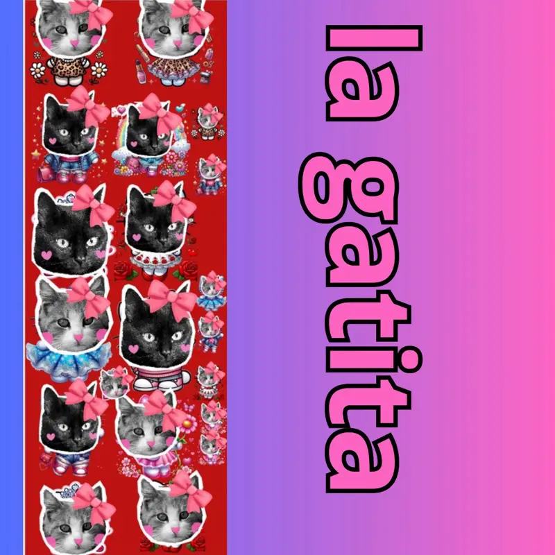 Physical DTF Transfer Sheet with Decorative Cat Designs