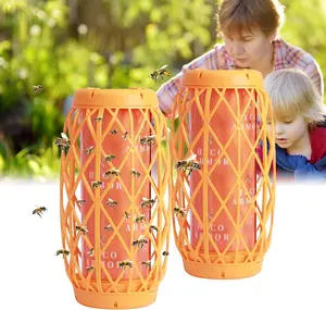 2026 New Model Outdoor Hanging Wasp Trap (2-Pack) — Specifically Targets Carpenter Bees & Bumblebees; Features Reusable Bait Compartments; Highly Effective Tool for Trapping & Eliminating Flying Pests