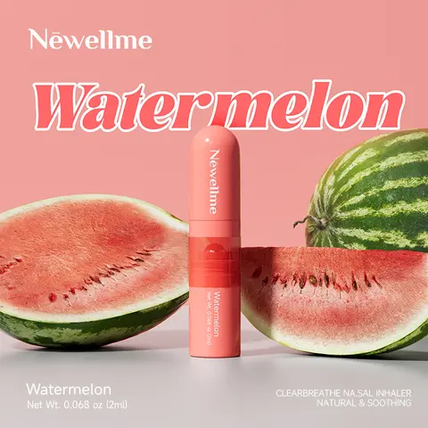 Newellme Aromatherapy Nasal Stick - Natural Essential Oil Therapeutic Vapors, Watermelon Scent Aromatherapy Stick for Adults to Beat Tiredness, Energize Your Body