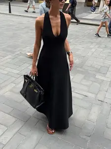 Fashion Casual Sleeveless High-Quality Halter Loose Slimming Dress, Stylish and Comfortable, Perfect for Everyday Wear