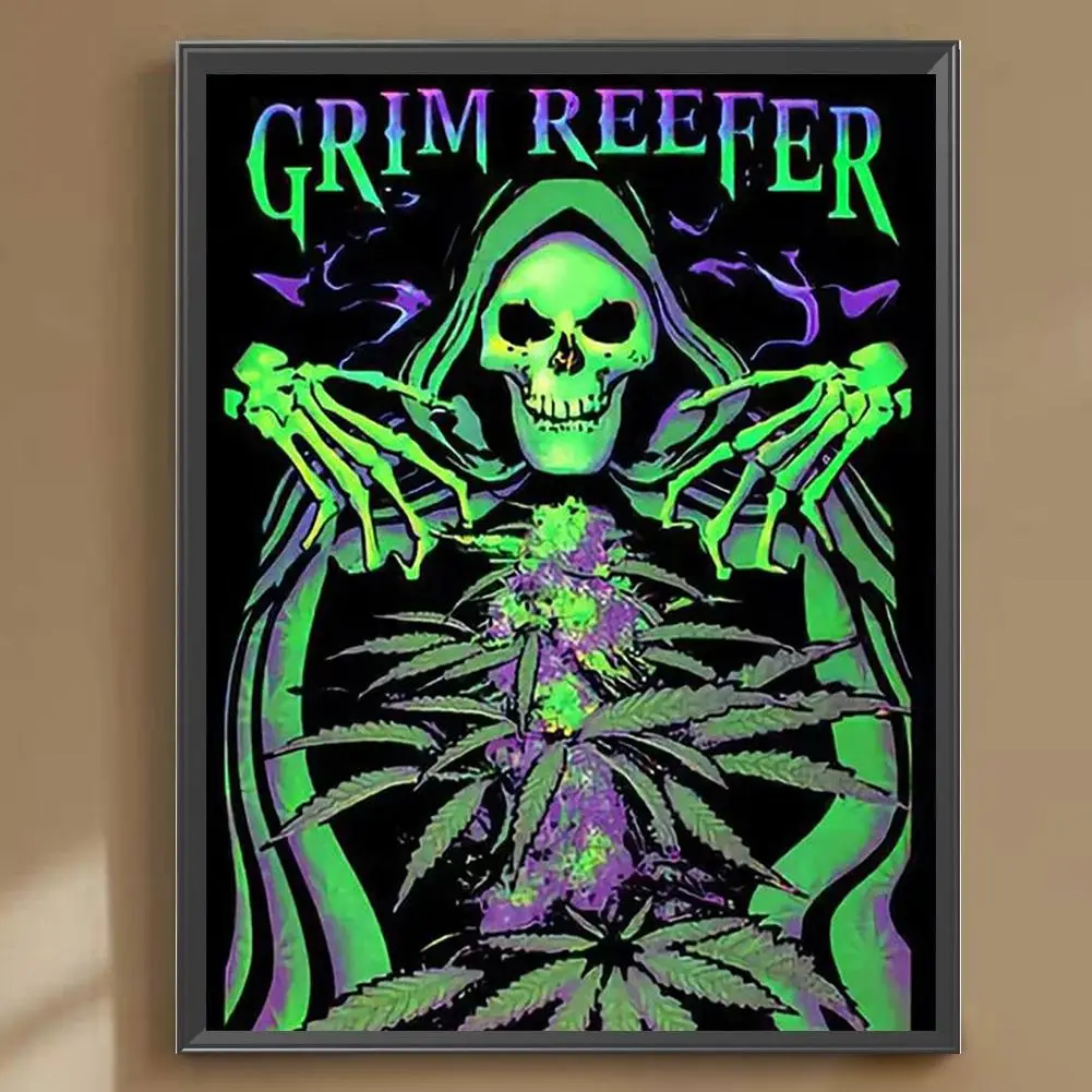 Skull & Letter Pattern DIY Acrylic Diamond Arts Colorful Painting without Frame, DIY 5D Diamond Arts Colorful Painting Kit, Wall Art Decor for Home Li