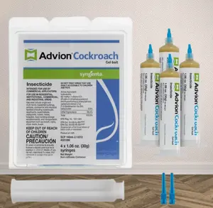 Advion Cockroach Gel Bait 4Tubes ×30g, Complete Kit with Plungers & Tips, For Indoor & Outdoor Use