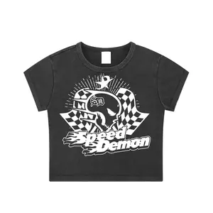 Speed Demon Racing Washed Crop Top