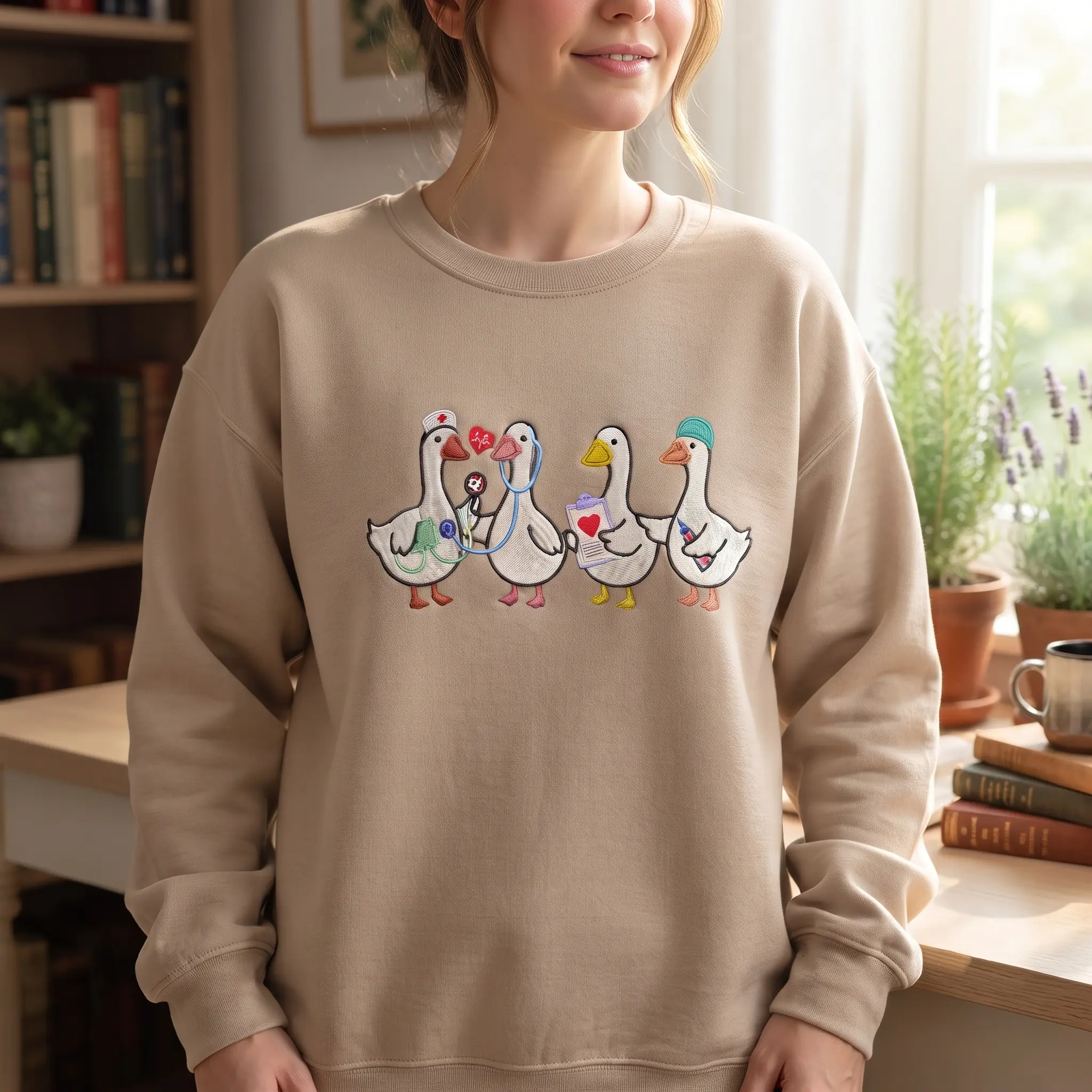 Embroidered Scrub Life Goose Sweatshirt, Medical Student Nurse Crewneck, Doctor Vet Tech Shirt, Healthcare Worker Gift, Hospital Humor Top